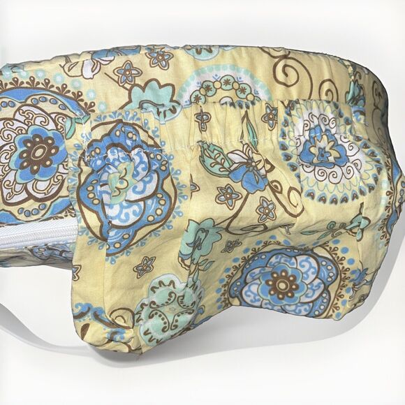 My Brest Friend Original Nursing Pillow for Breastfeeding, Yellow & Blue Paisley - Picture 5 of 10